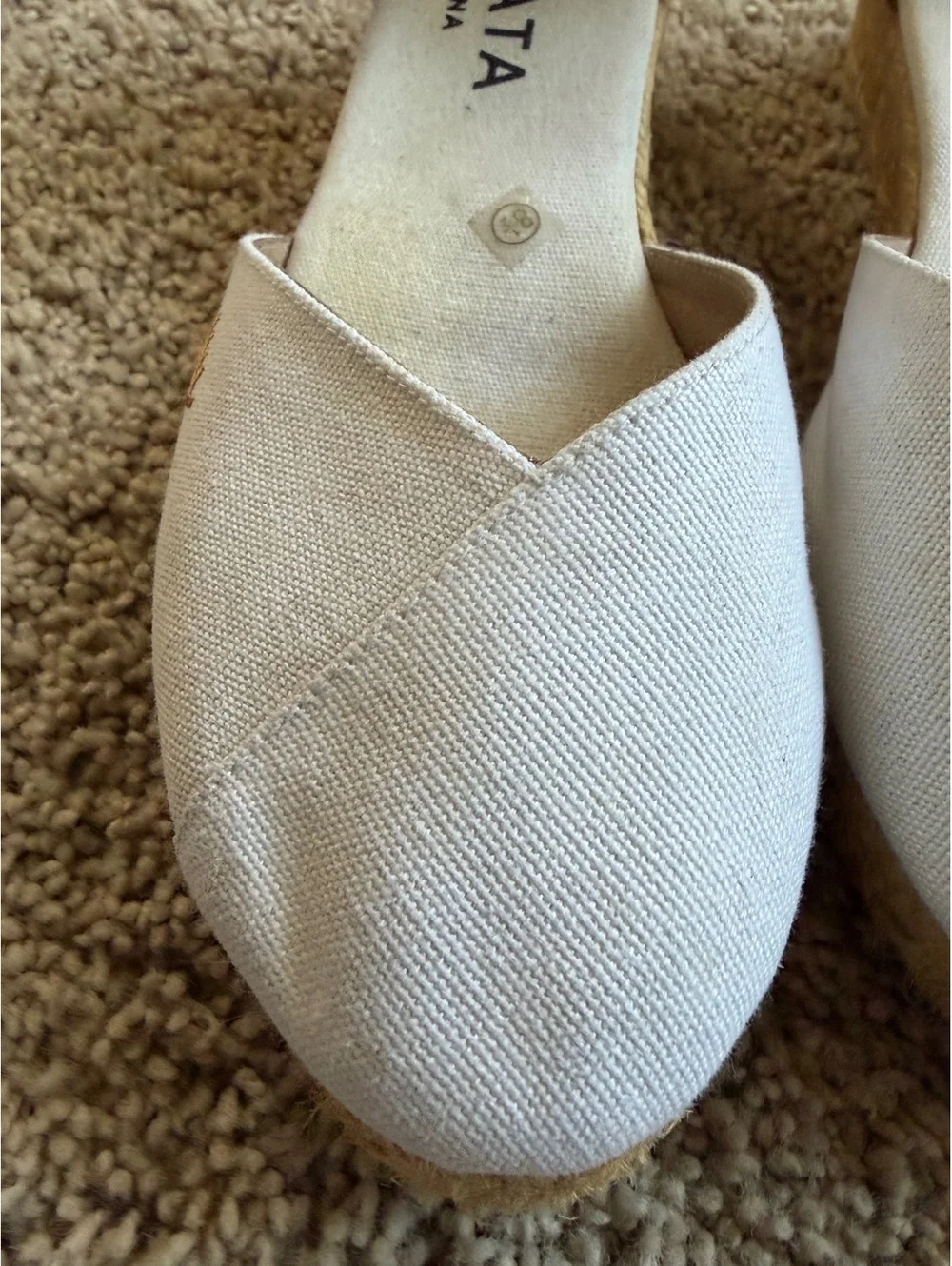 Viscata Barcelona white canvas Pubol espadrille wedges Size 8.5